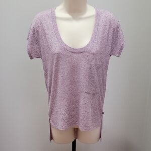 Victorias Secret Vintage Slouchy Tee High/low Hem with Pocket - Ruby Wine Sz XS